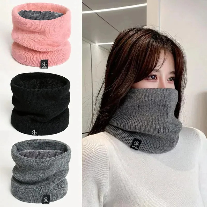 Wool Scarf Men - ファッション女性ニットスカーフ固体カシミヤのような冬のスヌードスカーフ女性暖かい厚いユニセックス男性ネックスカーフ 1/2/4 個