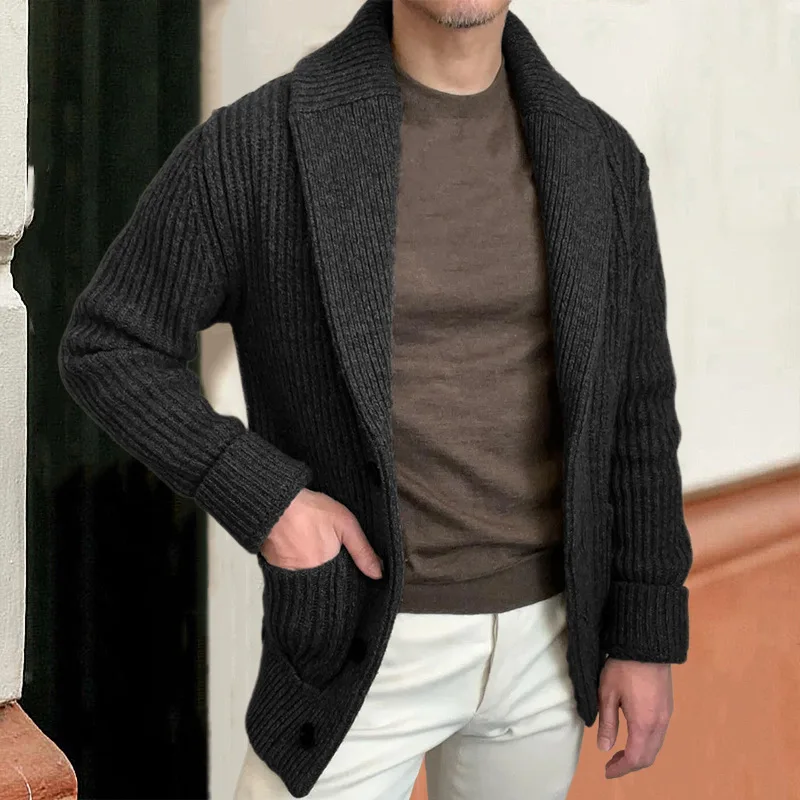 Down Jacket Packable - メンズセーターカーディガンラペル長袖レトロボタン開閉ニットコートルーズフィットカジュアルアウターニットwear Мужской свитер