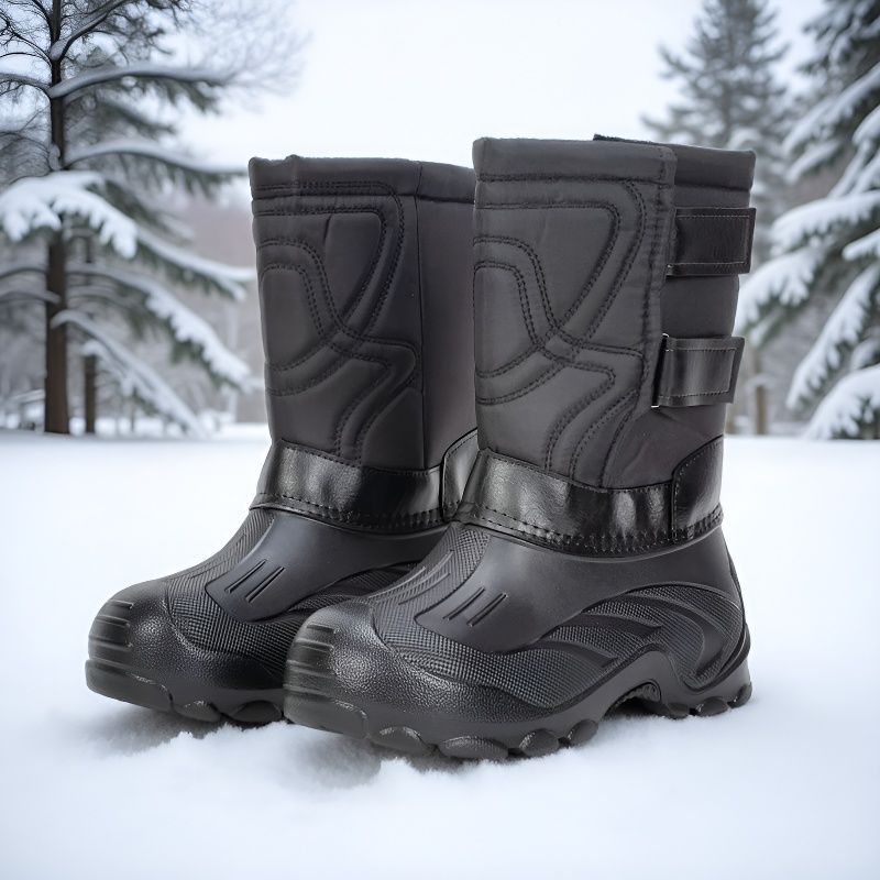 Waterproof Winter Boot - 大型サイズのスノーブーツ、耐寒性と保温性に優れたメンズブーツ、防水性と滑り止め加工の厚手のベルベット素材で快適なロングブーツ