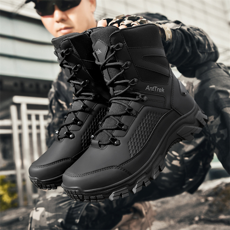 Waterproof Winter Boot - メンズワイルドトレーニングブーツ 四季対応 ハイカット ノンスリップ 防水 アウトドアブーツ