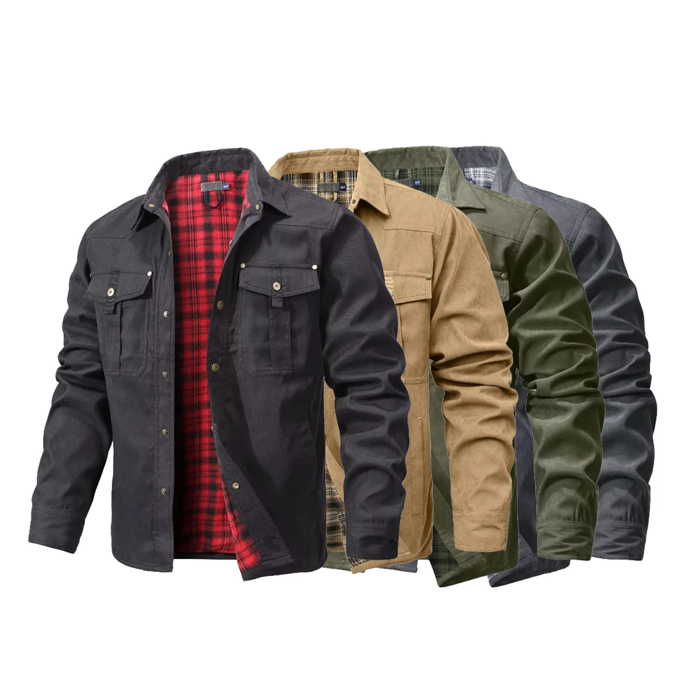 メンズジャケット 春 フランネル裏地付きシャツコート シャケ - Flannel Shirt Lined のレビューと価格