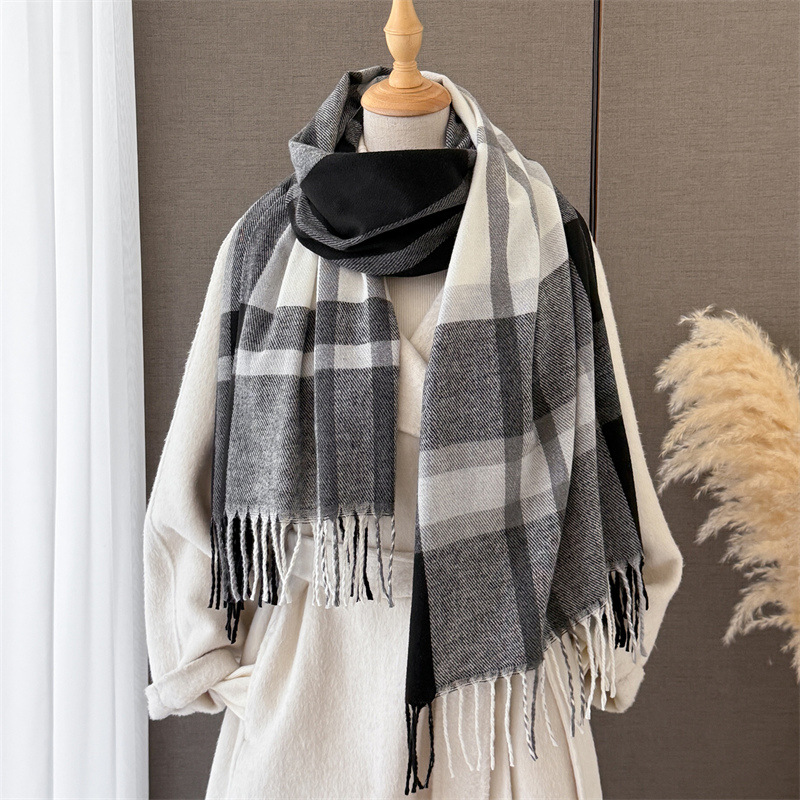 女性用スコットランド風チェック柄イミテーションカシミヤショー - Cashmere Pashmina Wrap のレビューと価格