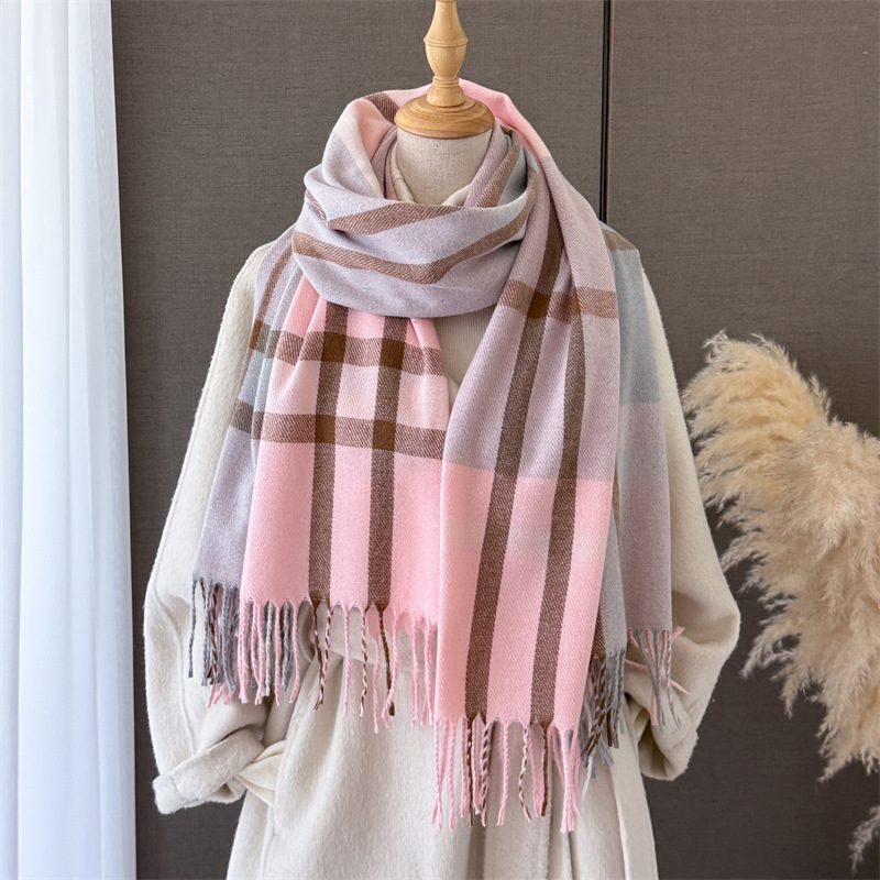 女性用スコットランド風チェック柄イミテーションカシミヤショー - Cashmere Pashmina Wrap のレビューと価格