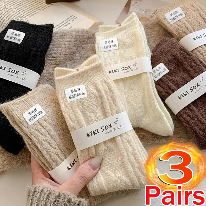 3足組 カシミヤウールソックス レディース 冬用 厚手 暖か - Thermal Sock Wool のレビューと価格