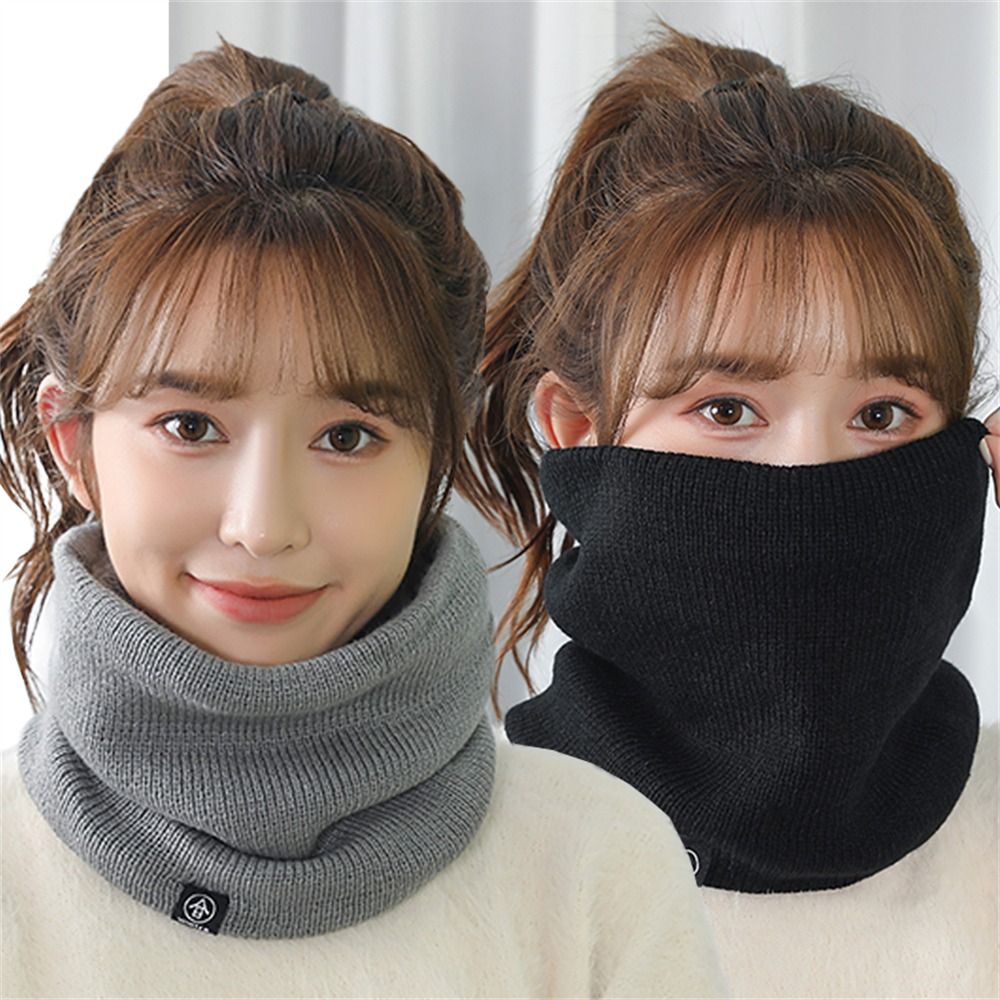ファッションソフトニットネックウォーマー厚みのある裏地保温ネ - Wool Scarf Men のレビューと価格