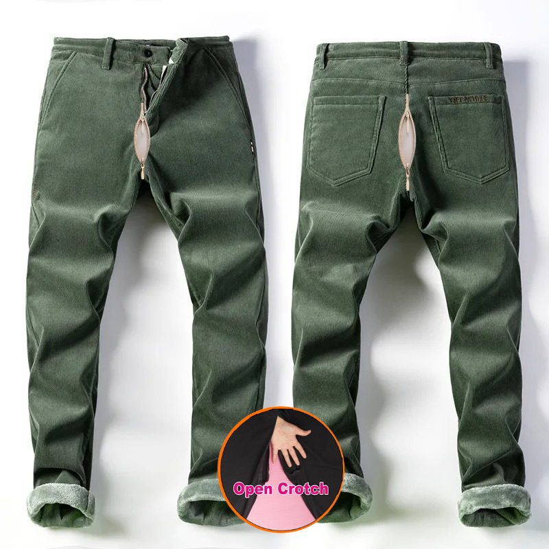 オープンクロッチメンズ秋冬フリース裏地付きコーデュロイパンツ - Corduroy Pant Warm のレビューと価格