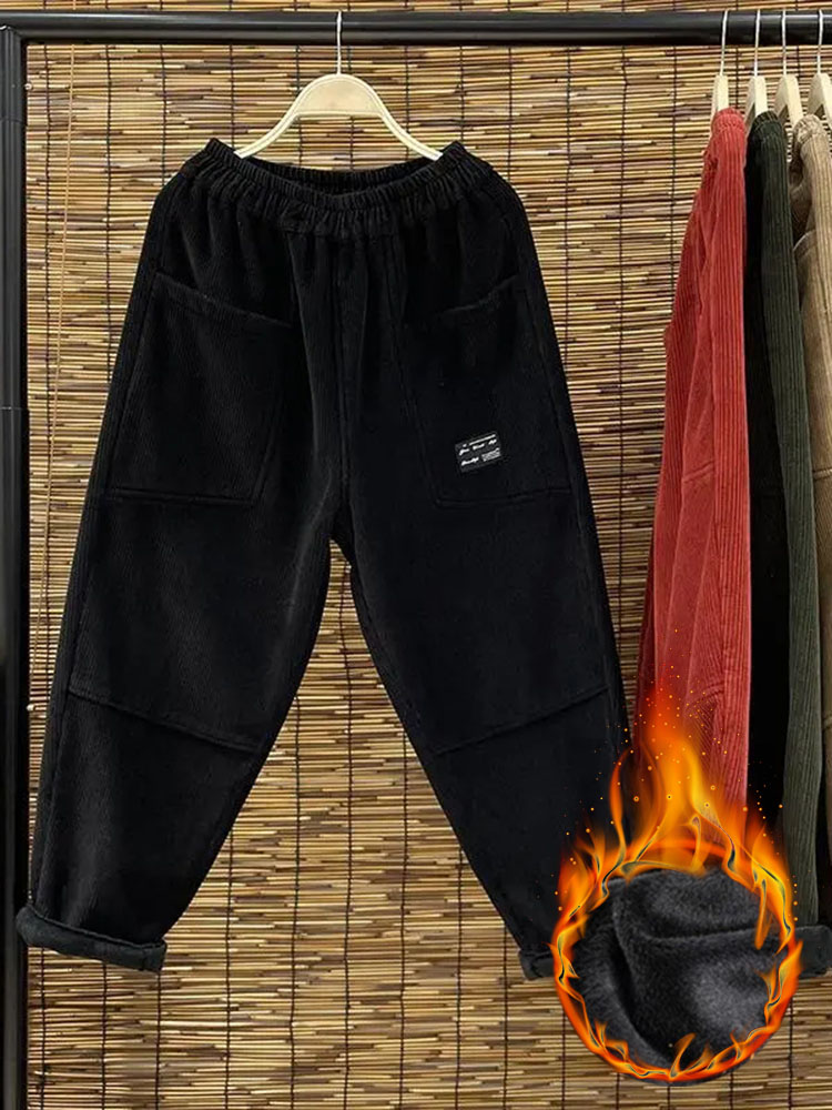 女性用ハイウエストコーデュロイパンツ,足首までの長さ,カジュ - Corduroy Pant Warm のレビューと価格