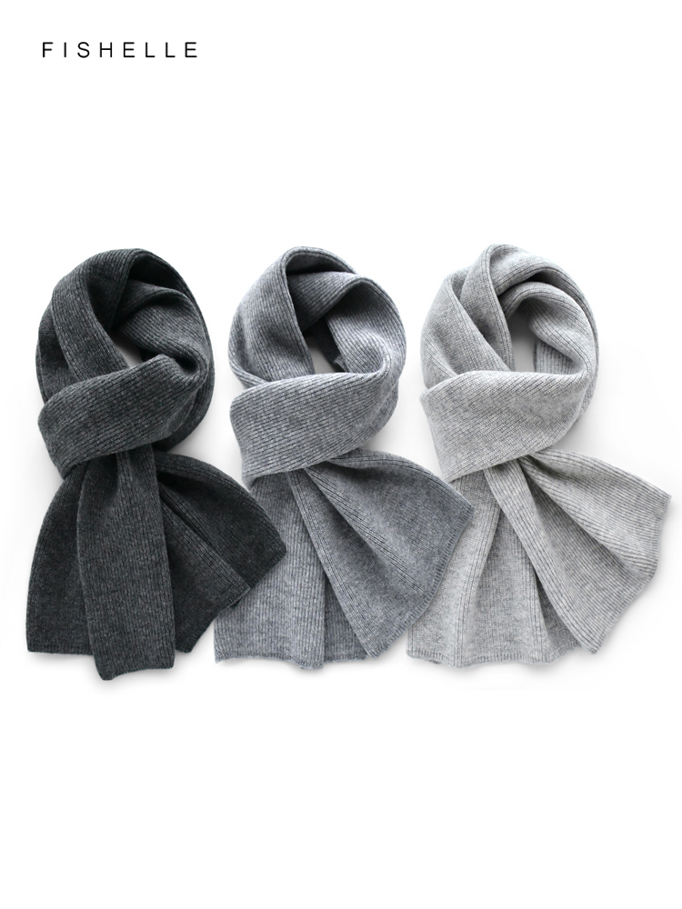 男性と女性のための灰色のモノクロカシミヤスカーフ,ウールスカ - Wool Scarf Men のレビューと価格