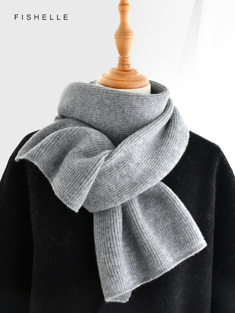 男性と女性のための灰色のモノクロカシミヤスカーフ,ウールスカ - Wool Scarf Men のレビューと価格
