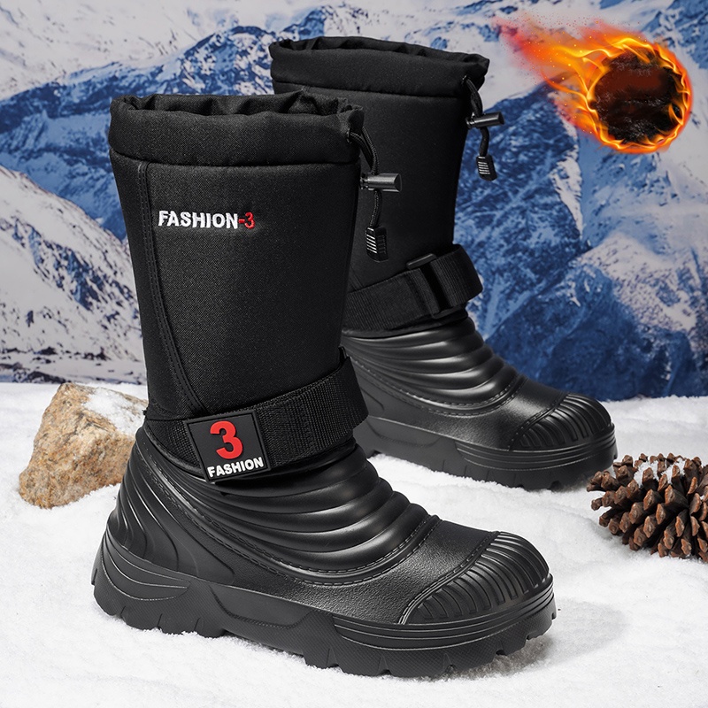 メンズ 秋冬用 新しいスノーブーツ、フリース裏地と厚手、防寒 - Waterproof Winter Boot のレビューと価格