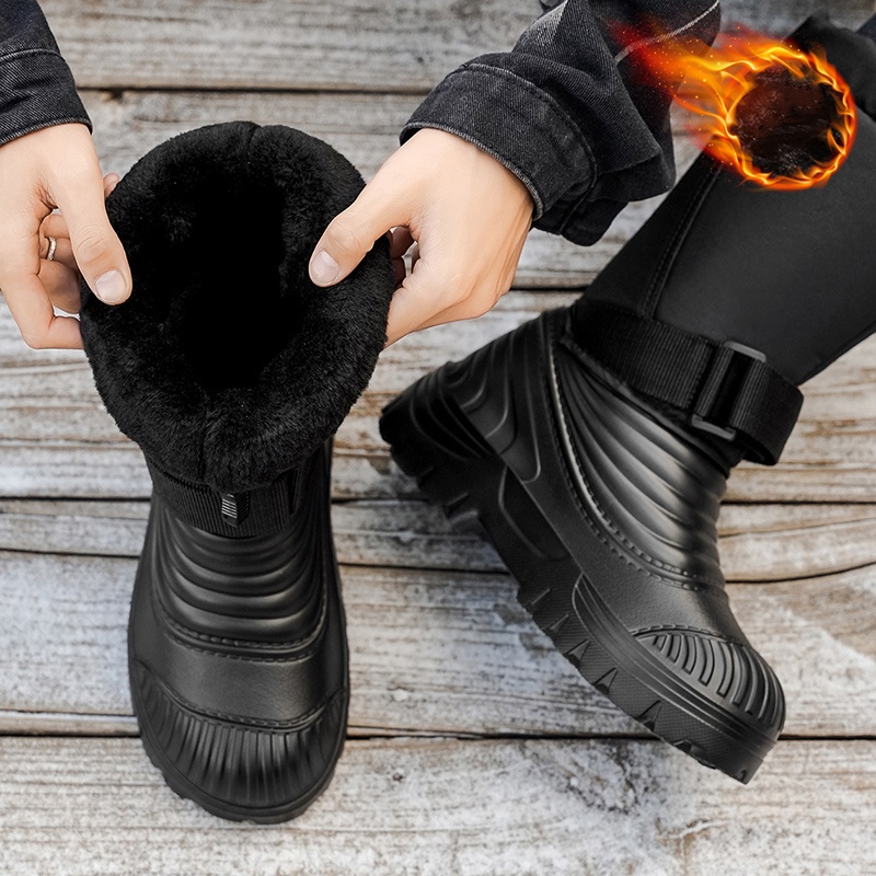 メンズ 秋冬用 新しいスノーブーツ、フリース裏地と厚手、防寒 - Waterproof Winter Boot のレビューと価格