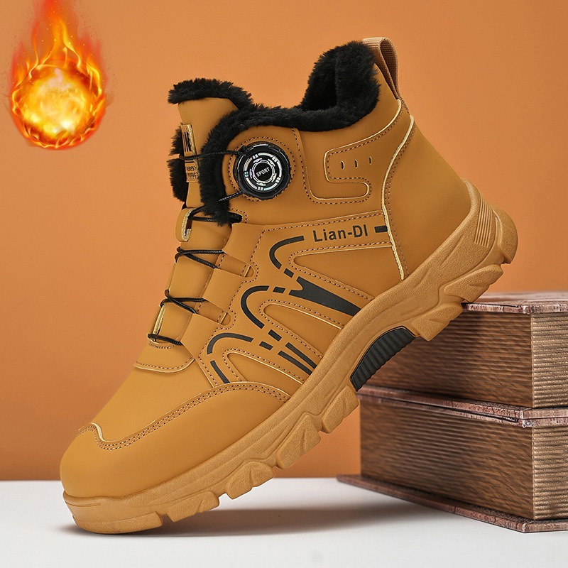 冬の新作、プラッシュ素材の厚底ハイカットメンズコットンシュー - Waterproof Winter Boot のレビューと価格