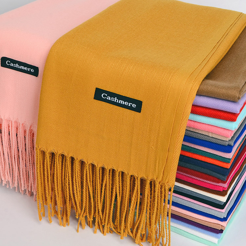 多目的模造カシミヤスカーフ起毛無地肥厚スカーフロングスカーフ - Shawl Wrap Winter のレビューと価格