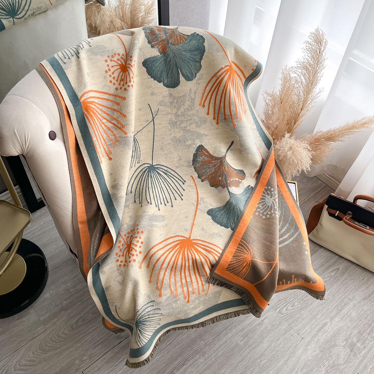 2025 新しい冬暖かいカシミヤショールファッションリーフス - Cashmere Pashmina Wrap のレビューと価格