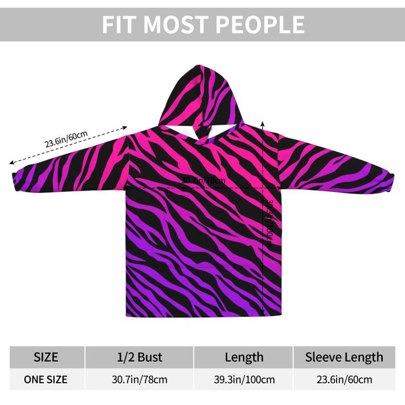 ゼブラ柄プリントウェアラブルブランケットフーディー レディー - Sherpa Hoodie Fleece のレビューと価格