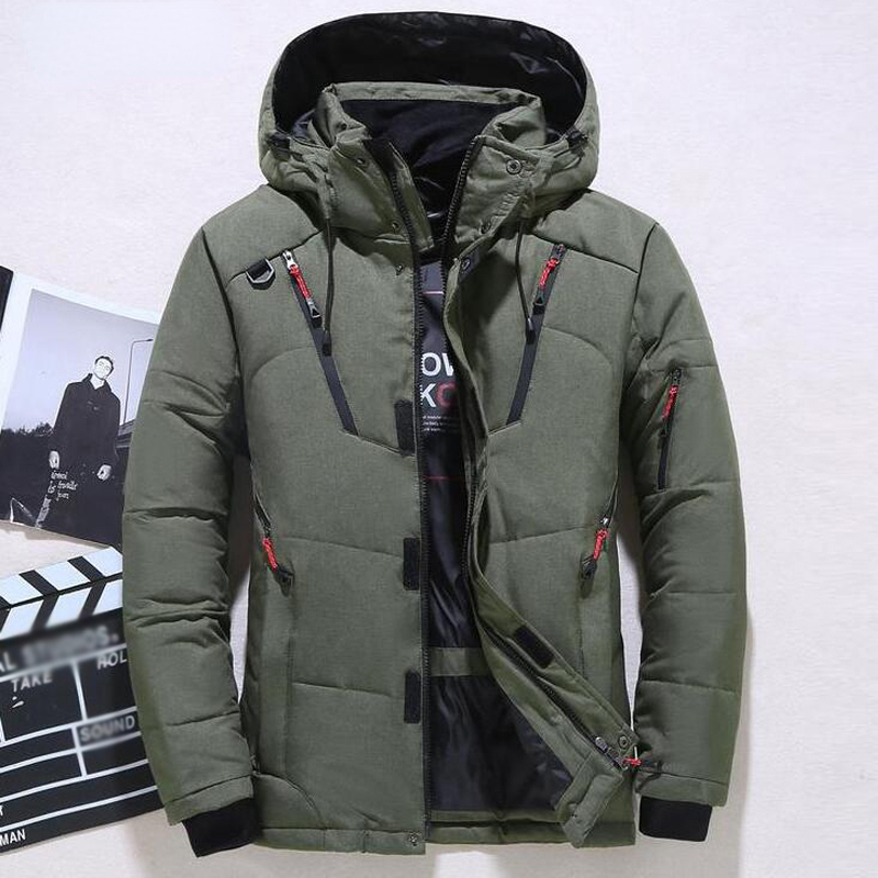 ダウンジャケット男性冬男性ホワイトダックダウンジャケットフー - Down Jacket Packable のレビューと価格