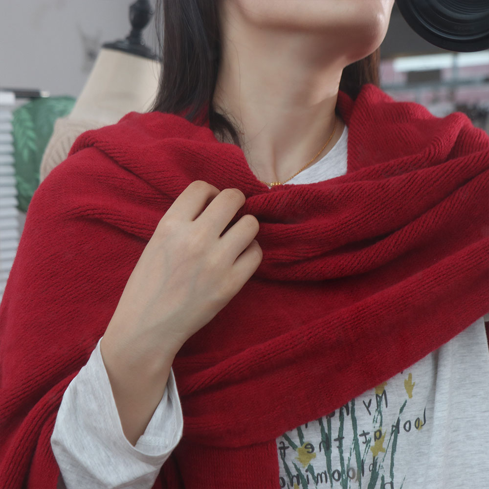 高品質ソリッドカラー男性ウールスカーフシンプルなソフト冬カシ - Wool Scarf Men のレビューと価格