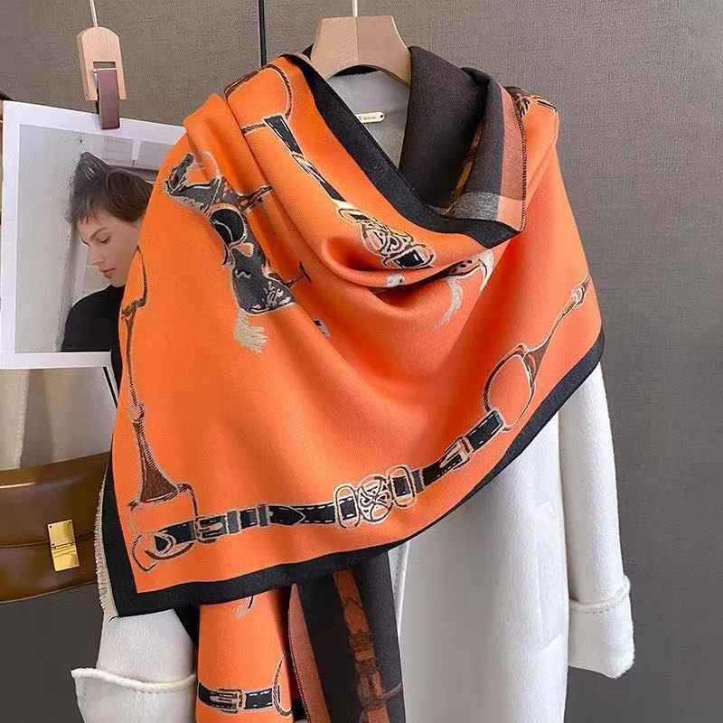 レトロライダー馬模造カシミヤスカーフユニセックス両面厚みのあ - Wool Scarf Men のレビューと価格