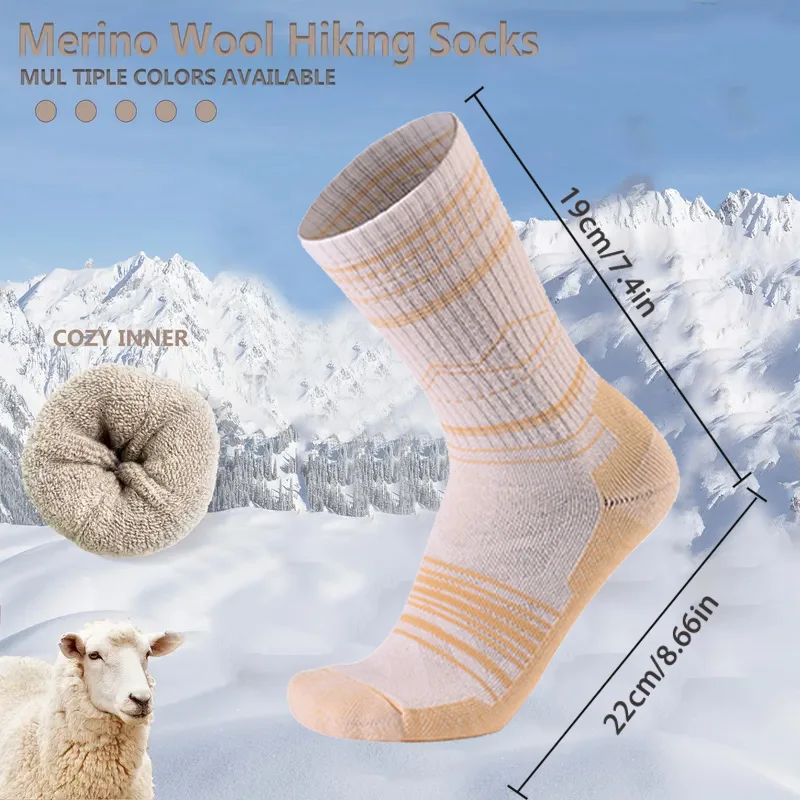 メリノウールブーツソックス、保温性のある暖かい冬用厚手クッシ - Thermal Sock Wool のレビューと価格