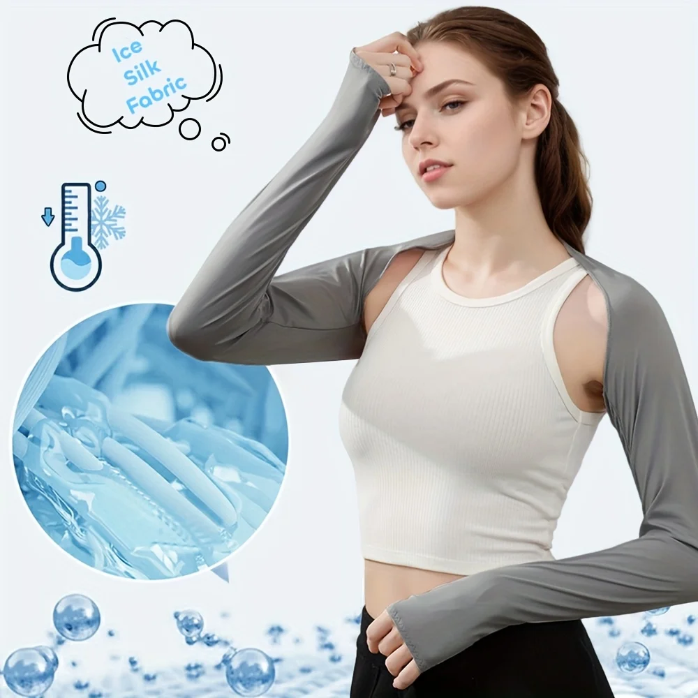 1枚入りアイスシルクUVカットアームスリーブ、女性用伸縮性シ - Shawl Wrap Winter のレビューと価格