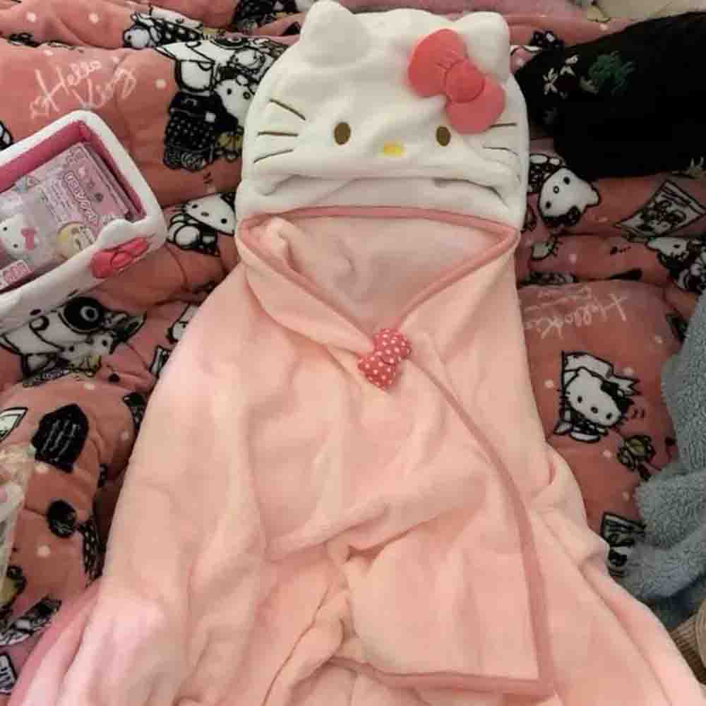 かわいいハローキティのマントショール、エアコンブランケット、 - Shawl Wrap Winter のレビューと価格