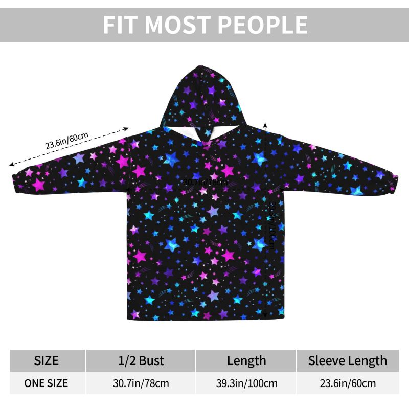 宇宙銀河星座干支星柄ウェアラブルフーディブランケット レディ - Sherpa Hoodie Fleece のレビューと価格