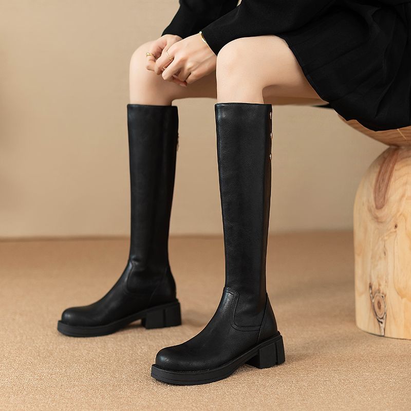 秋冬ミドルヒールレディースニーハイ丈防水PUファッション20 - Waterproof Winter Boot のレビューと価格